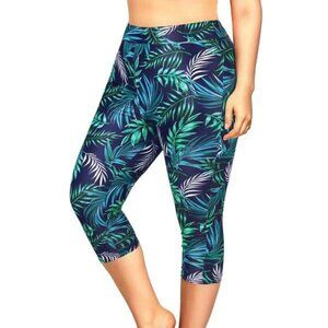 Floral workout leggings with built-in panties / or as a swimsuit PLUS SIZE 2025